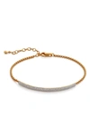 Monica Vinader Fiji Pavé Diamond Mini Bar Bracelet In Yellow Gold