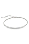 Monica Vinader Fiji Pavé Diamond Mini Bar Bracelet In Silver