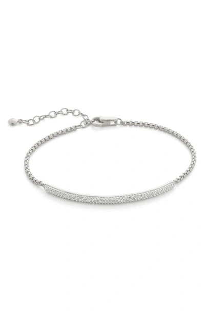 Monica Vinader Fiji Pavé Diamond Mini Bar Bracelet In Silver
