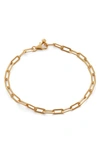 Monica Vinader Deco Paper Clip Chain Bracelet In Yellow Gold