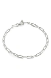 Monica Vinader Deco Paper Clip Chain Bracelet In Silver