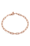 Monica Vinader Deco Paper Clip Chain Bracelet In Ros Gold