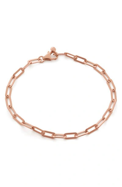 Monica Vinader Deco Paper Clip Chain Bracelet In Ros Gold