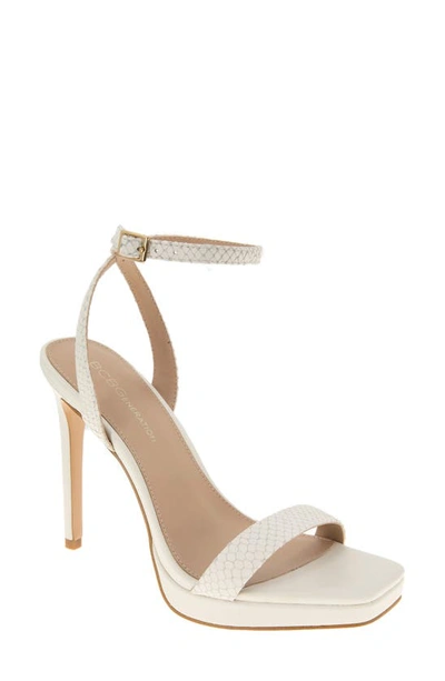 Bcbgeneration Cadence Ankle Strap Sandal In White Leather