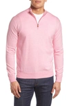Peter Millar Crest Quarter Zip Pullover In Palmer Pink