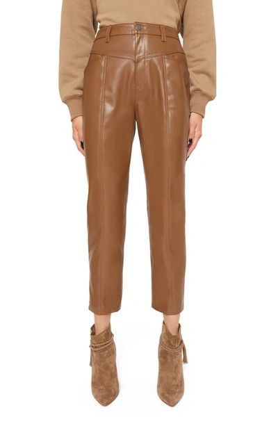 Rebecca Minkoff Sandra Cropped Faux-leather Pants In Tobacco