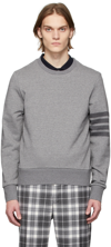 Thom Browne Relaxed Fit Tonal 4 Bar Sweatshirt In Grey Cotton In 035 Med Grey