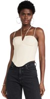 LIONESS DEL GATO CORSET TOP OFF WHITE