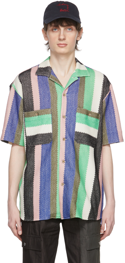 Andersson Bell Stripe-print Short-sleeved Shirt In Multicolor