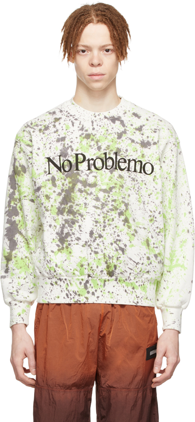 Aries No Problemo Paint-print Sweatshirt In Black