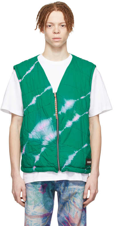 Aries Green Nylon Vest In Pink/aqua