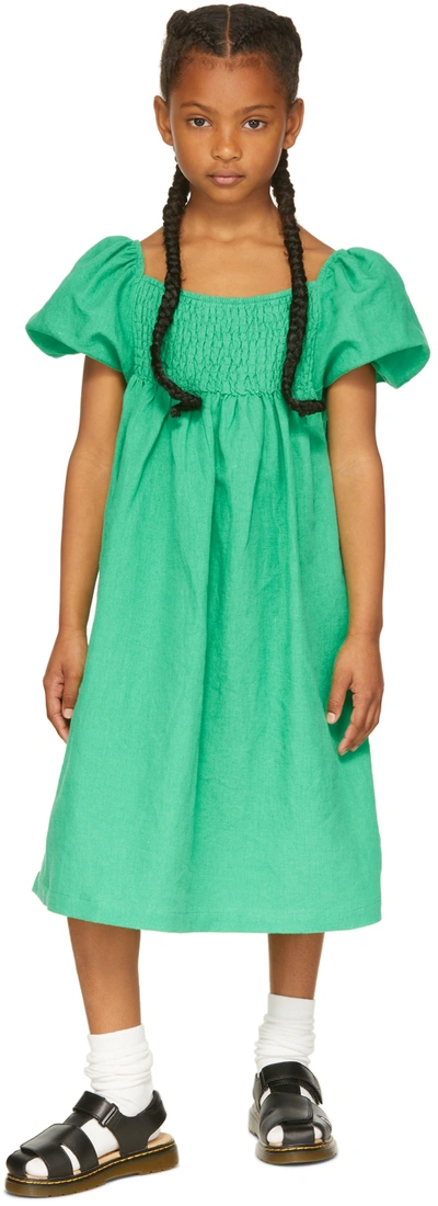 Maed For Mini Kids Green Jelly Jay Dress