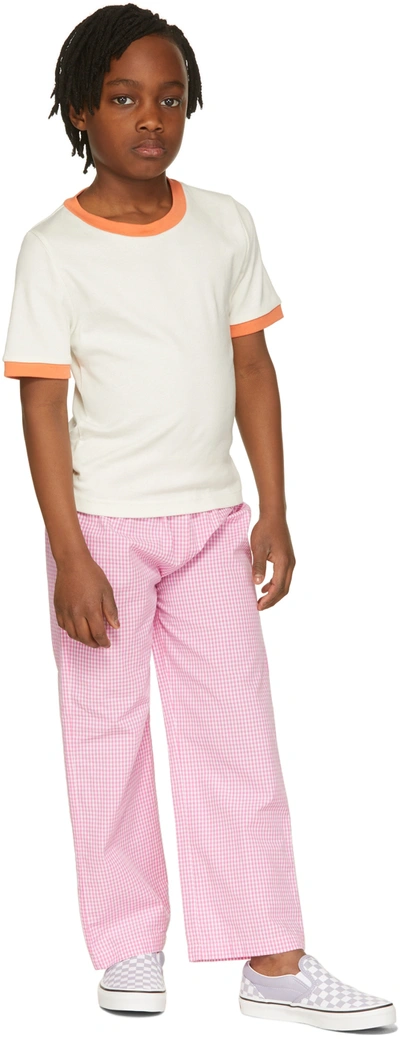 Maed For Mini Kids Pink Blocky Badger Trousers In Pink/white Gingham