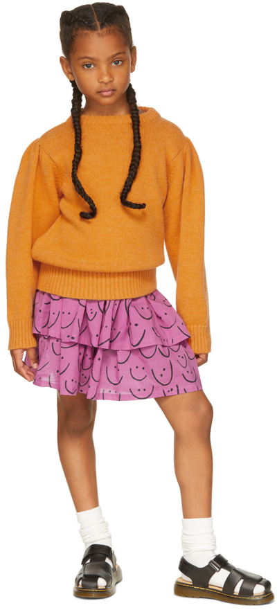 Maed For Mini Kids Purple Laughing Lobster Skirt In Bright Pink