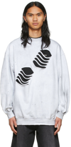 We11 Done Gray Cotton Sweatshirt In White