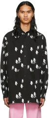 We11 Done Graphic-print Long-sleeve Shirt In Black