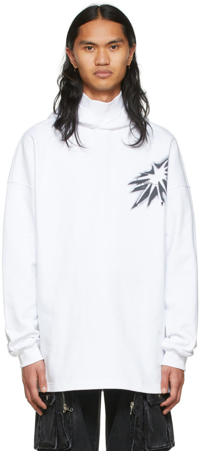 We11 Done White Cotton Hoodie