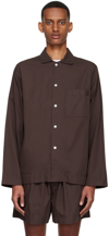 Tekla Brown Pyjama Shirt In Coffee