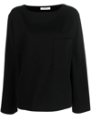 The Row Glomano Long-sleeve Top In Black