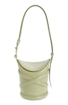 Alexander Mcqueen Small The Curve Leather Shoulder Bag In Sage