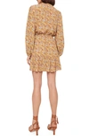 Rebecca Minkoff Helen Long Sleeve Floral Minidress In Golden Yellow
