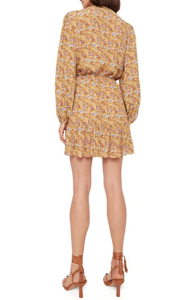 Rebecca Minkoff Helen Long Sleeve Floral Minidress In Golden Yellow