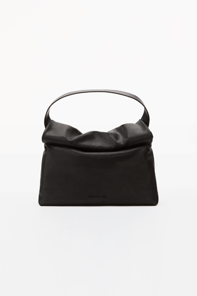 Alexander Wang Large Lunch Bag In Waxed Leather In Black