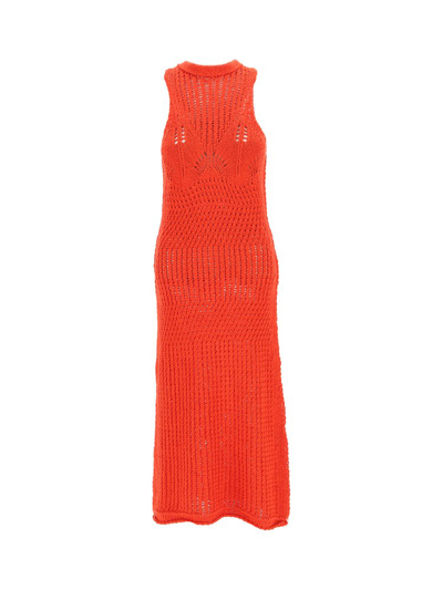 Acne Studios Sleeveless Midi Dress In Red
