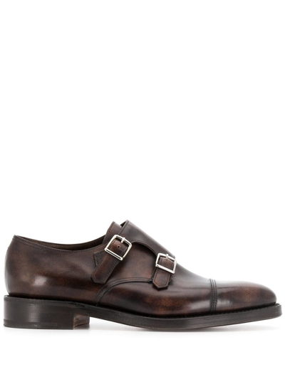 John Lobb William Buckled Loafers In Brown