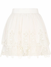Dolce & Gabbana High-waisted Lace-panel Skirt In White