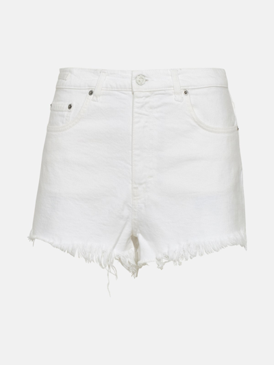 Haikure White Cotton Denim Beverly Shorts