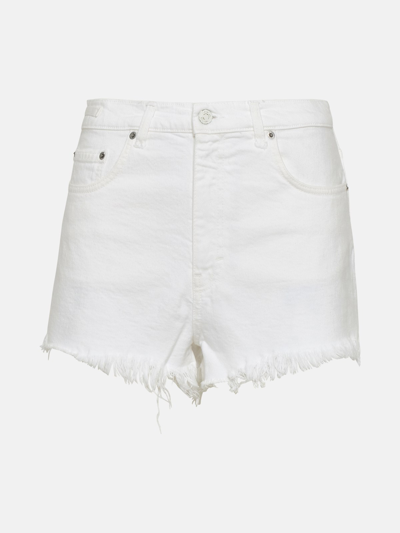 Haikure White Cotton Denim Beverly Shorts In White