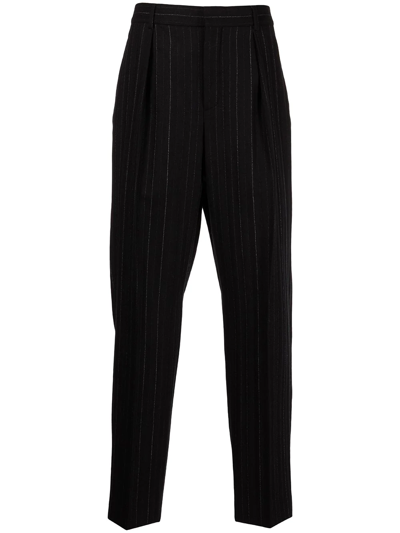 Saint Laurent Drop-crotch Tailored Trousers In Black