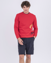 Paul & Shark Organic Cotton Sweatshirt With Maxi Logo Print In Red