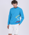 Paul & Shark Organic Cotton Sweatshirt With Maxi Logo Print In Turquoise