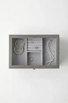 MELE & CO ARDENE GLASS TOP WOODEN JEWELRY BOX IN GREY AT URBAN OUTFITTERS