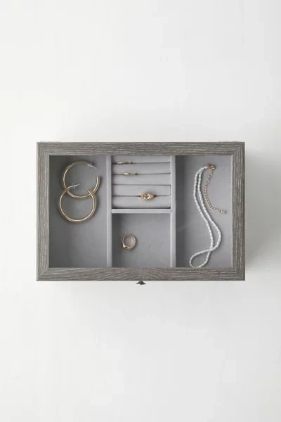 Mele & Co Ardene Glass Top Wooden Jewelry Box In Grey