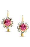Bling Jewelry Flower Lever Back Earrings In Pink