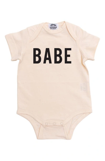 Polished Prints Babies' Babe Organic Cotton Bodysuit In Natural