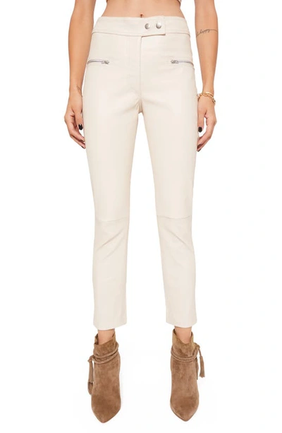 Rebecca Minkoff Poppy Leather Pants In Bone