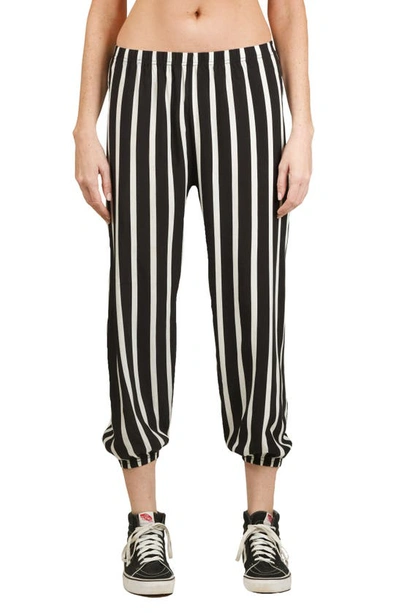 Nikki Lund Stripe Balloon Leg Pants In Black