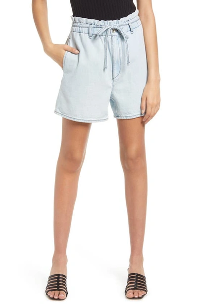 Rag & Bone Cotton & Linen Denim Shorts In Light