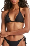 Billabong Sol Searcher Triangle Bikini Top In Black Pebble