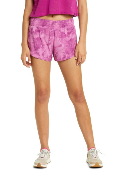 Zella Altitude Running Shorts In Purple Opera Tara Floral