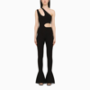 Stella Mccartney Compact Knit Cutout Jumpsuit In Black