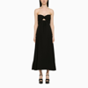 SAINT LAURENT SWEETHEART NECKLINE LONG DRESS BLACK