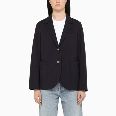 Harris Wharf London Navy Blue Single-breasted Blazer