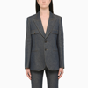 Saint Laurent Blue Marine Single-breasted Jacket In Denim In Blue
