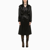 Saint Laurent Shiny Black Trench Coat In Satin In Black