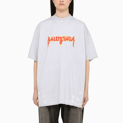 Balenciaga White T-shirt With Contrasting Lettering